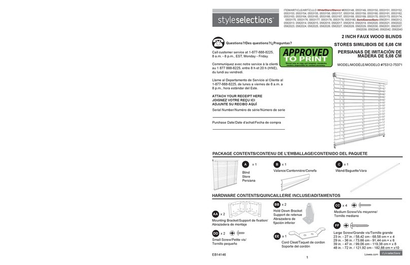 Style selections 75312 User manual