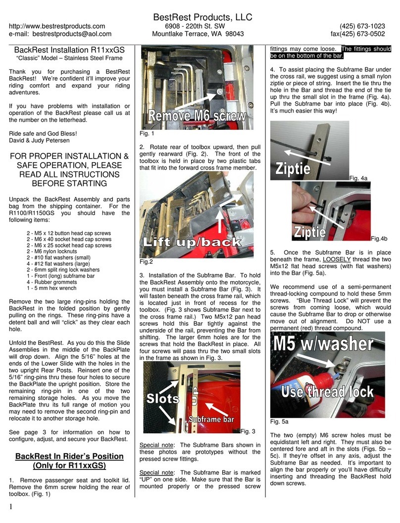 BestRest Products R11 GS Series installation manual
