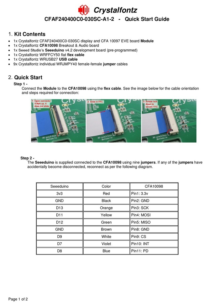 Crystalfontz America CFAF240400C0-030SC-A1-2 quick start guide