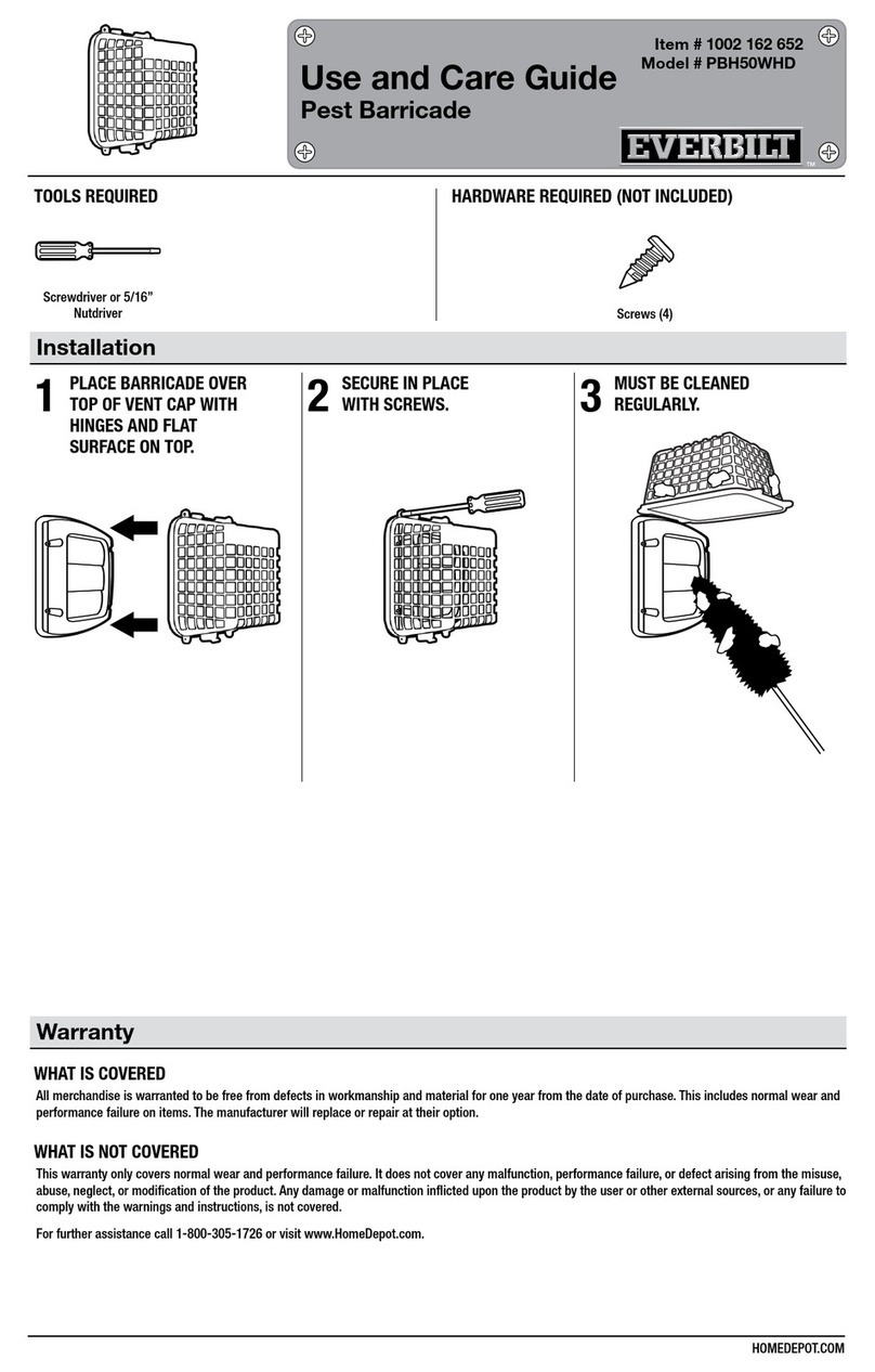 Everbilt PBH50WHD Use and care guide