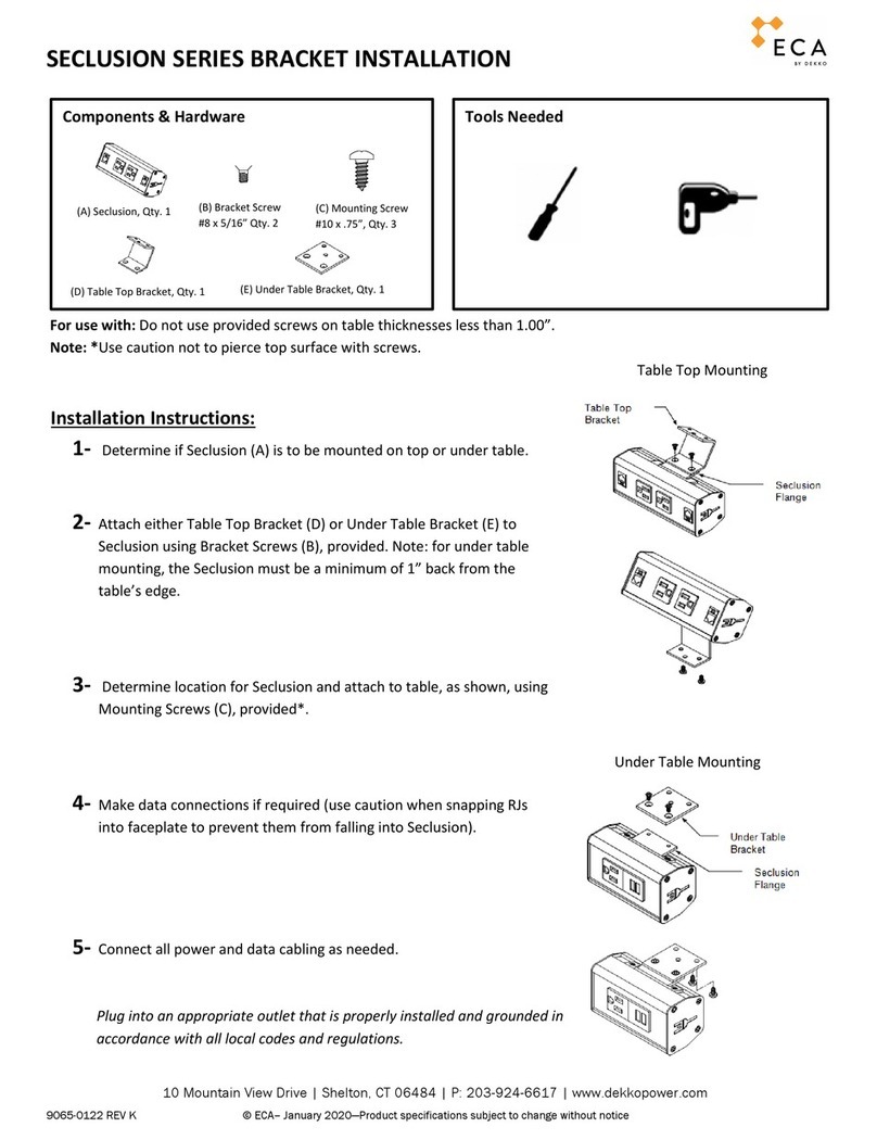 Dekko ECA SECLUSION Series User manual