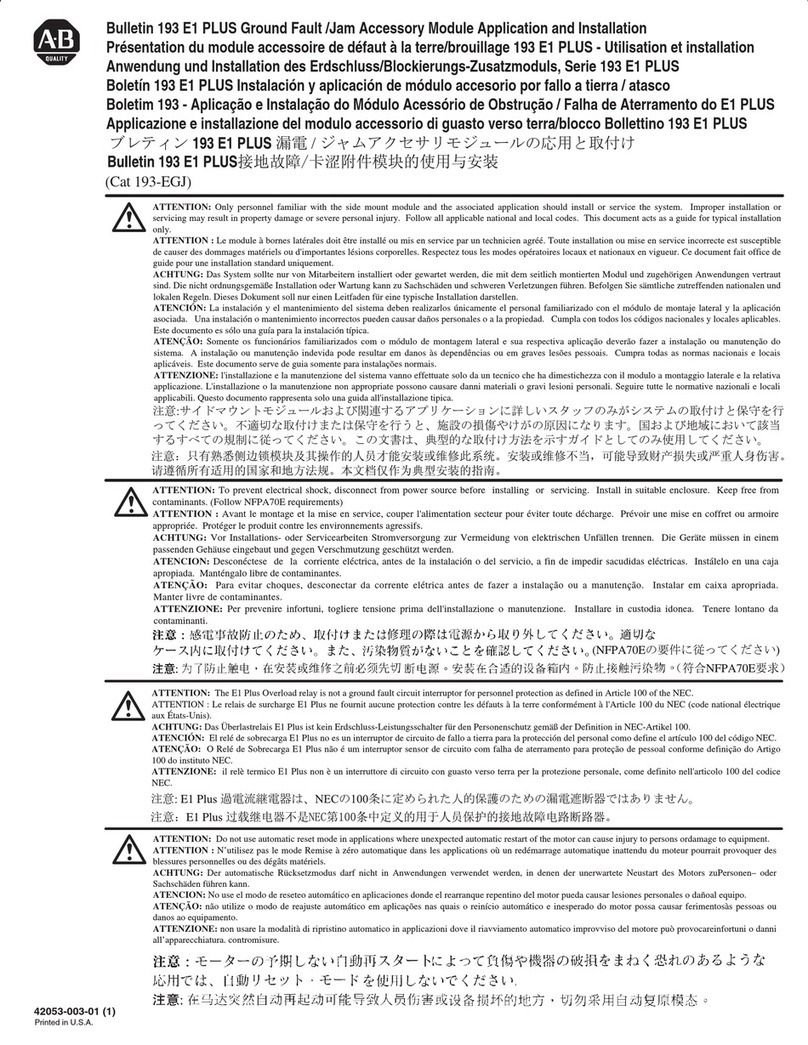 Allen-Bradley Bulletin 193 E1 PLUS User guide