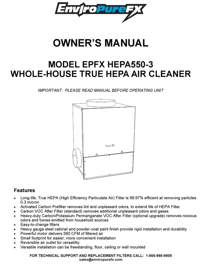 EnviroPureFX EPFX HEPA550-3 owner's manual EnviroPureFX EPFX HEPA550-3 owner's manual