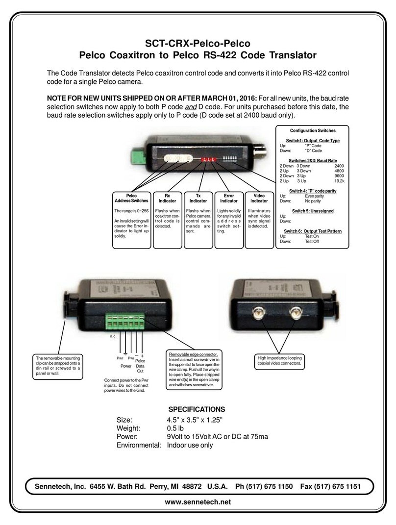 Sennetech SCT-CRX-Pelco-Pelco User manual