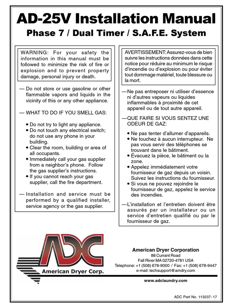 American Dryer Corp. AD-25V User manual