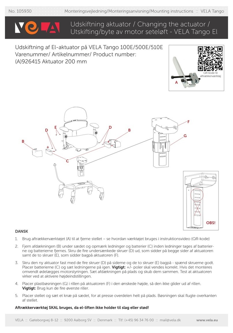 Vela Tango 100E Mounting instructions