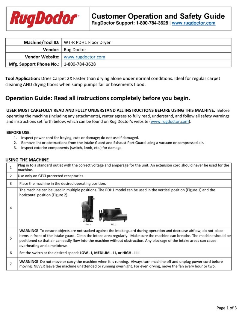 RugDoctor WT-R PDH1 Customer Operation and Safety Guide