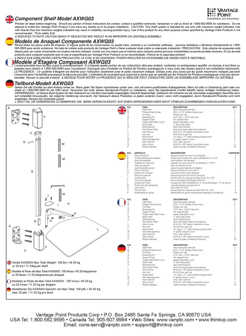 Vantage Point Products AXWG03 installation instructions