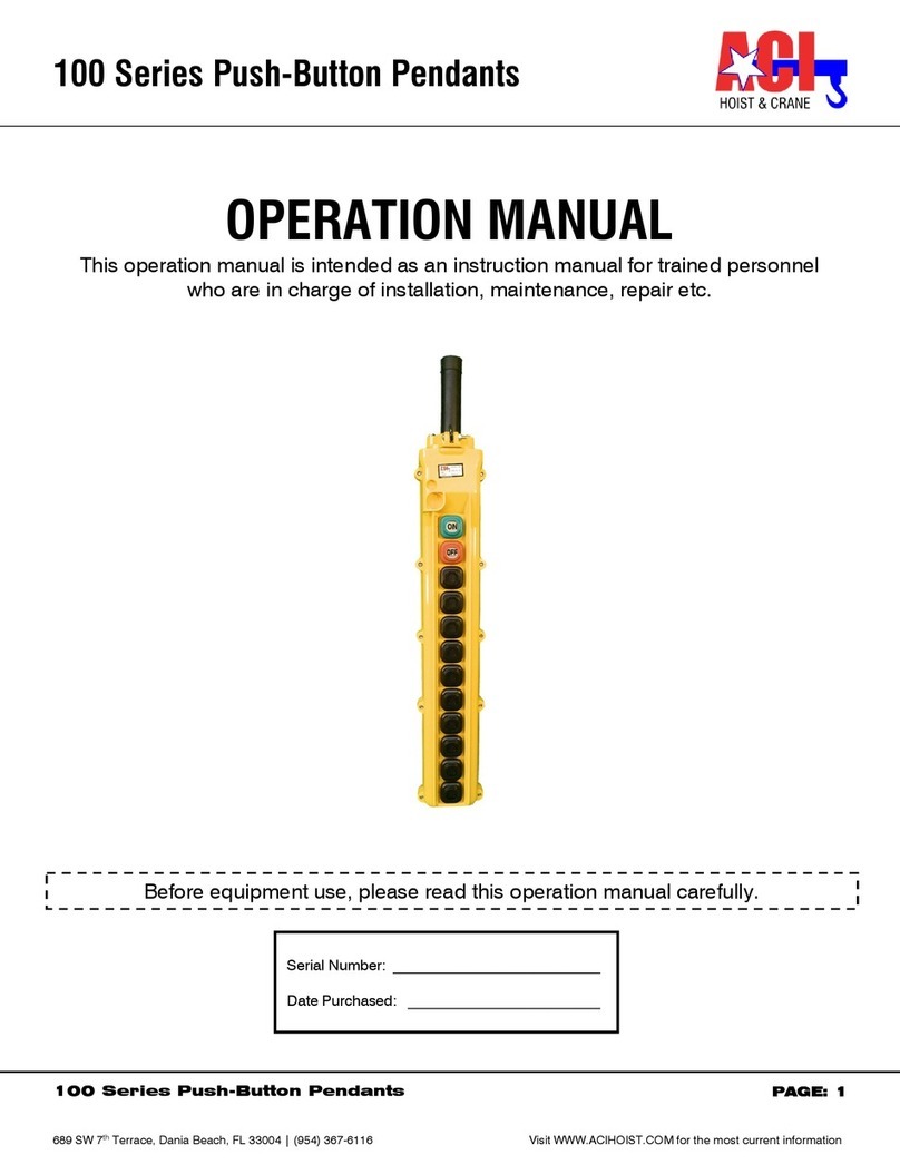 ACI Hoist & Crane 100 Series Operation manual