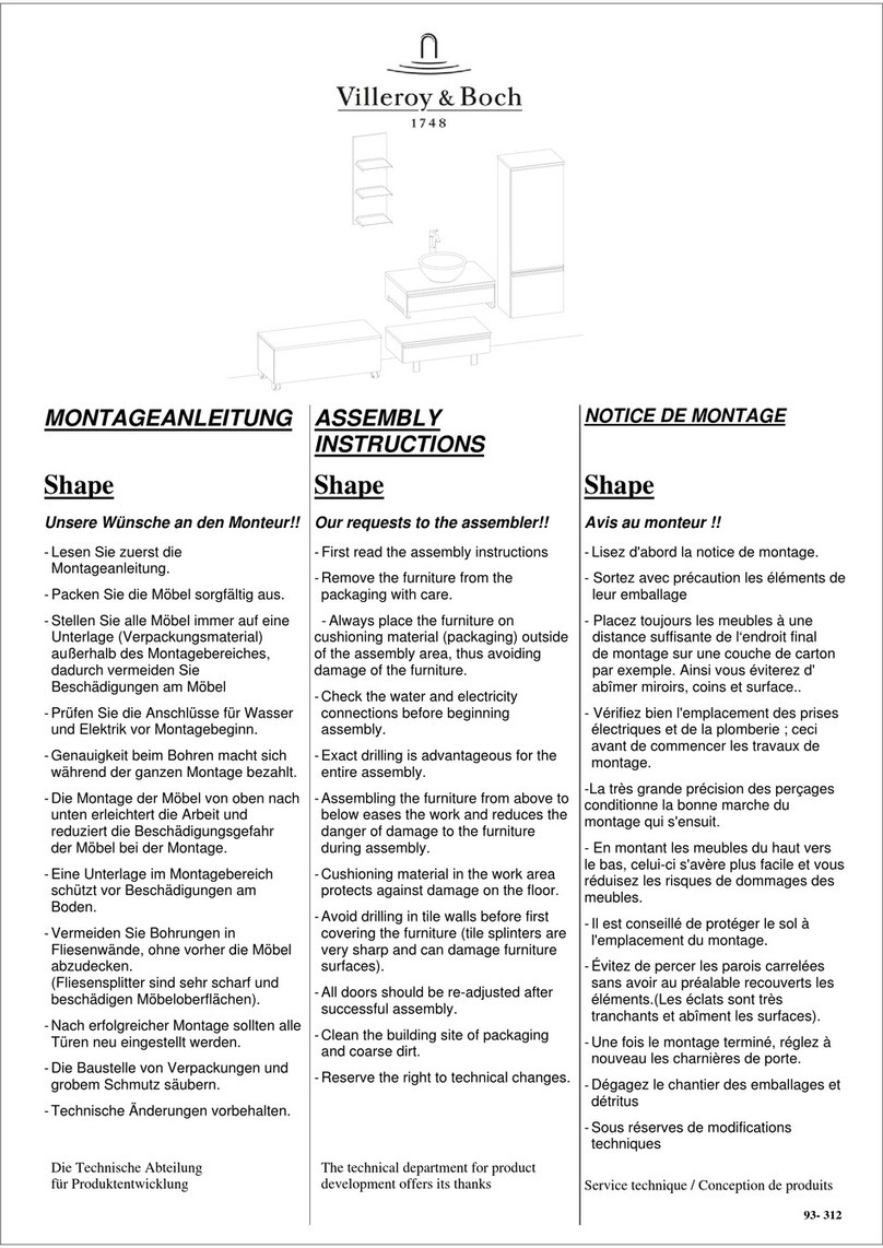 Villeroy & Boch Shape User manual
