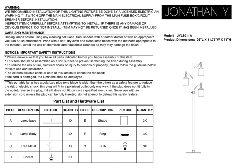 JONATHAN Y JYL8011A quick start guide
