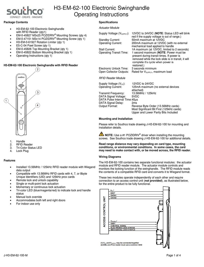 Southco H3-EM-62-100 User manual