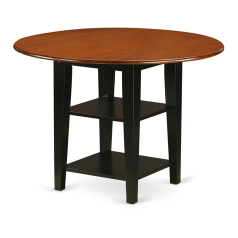 East West Furniture Sudbury Round Kitchen Table With Two Shelves Assembly instructions