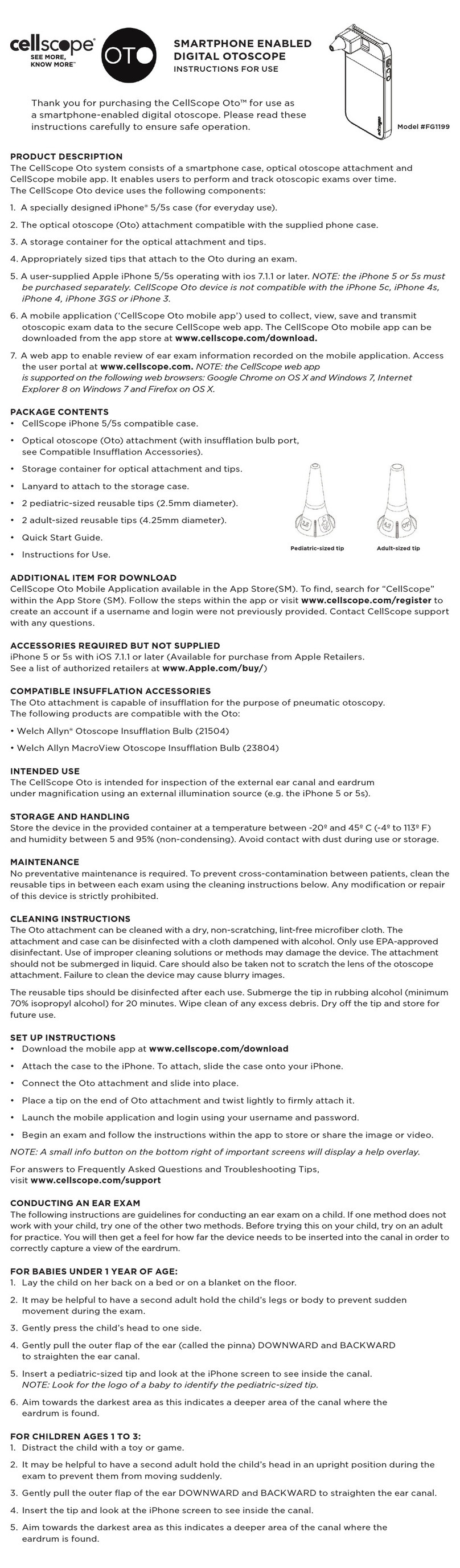 Cellscope Oto FG1199 Instructions for use Cellscope Oto FG1199 Instructions for use