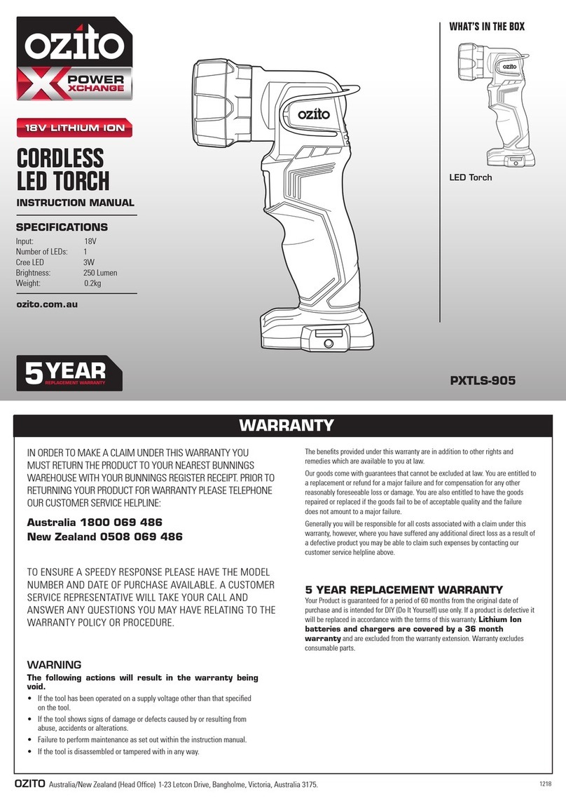 Ozito PXTLS-905 User manual