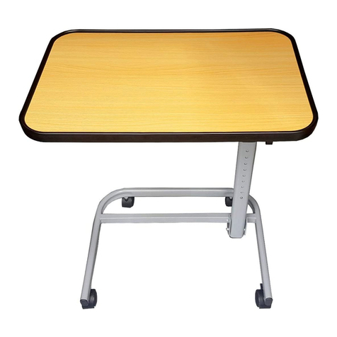 Rehaforum MEDICAL Over-bed Table RFM quick start guide