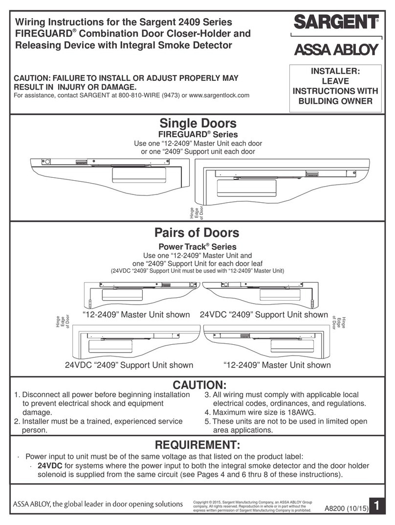Assa Abloy Sargent 2409 Series User manual Assa Abloy Sargent 2409 Series User manual