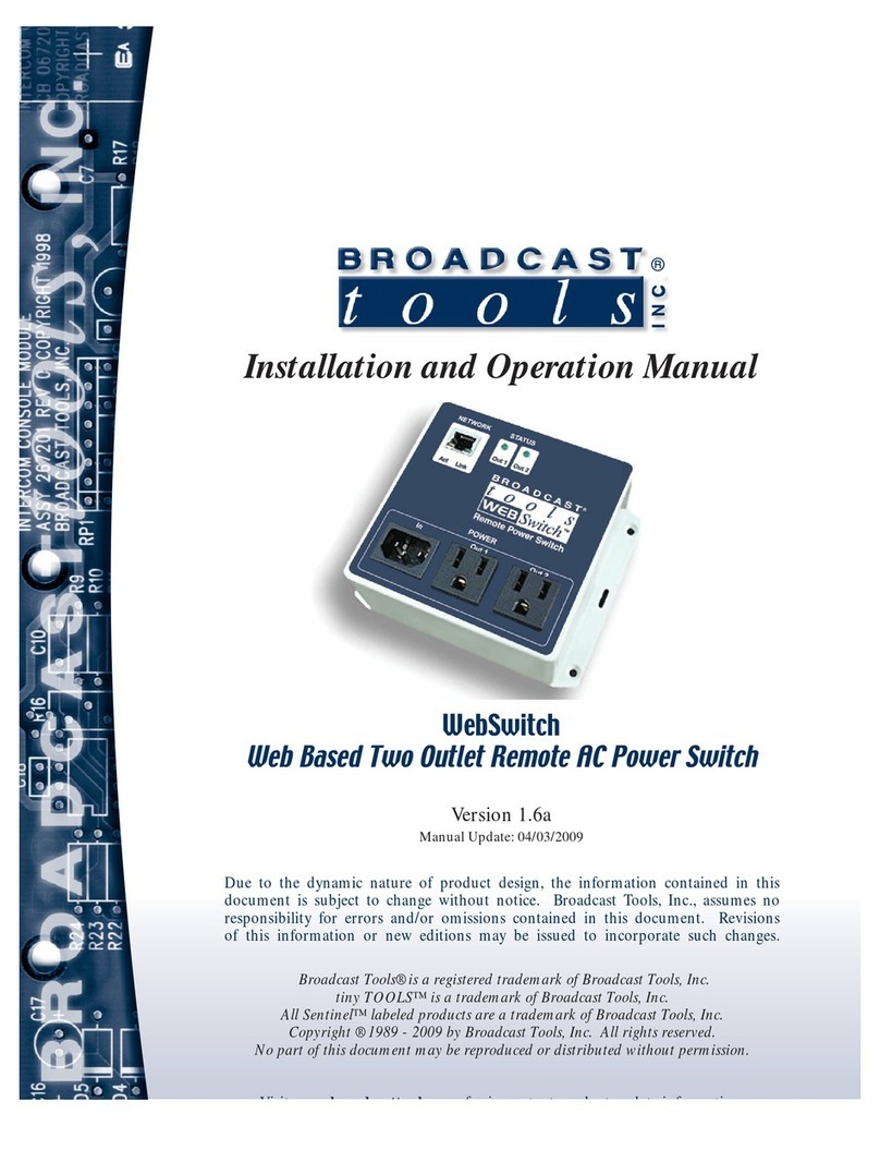 Broadcast Tools WebSwitch Installation and operation manual Broadcast Tools WebSwitch Installation and operation manual