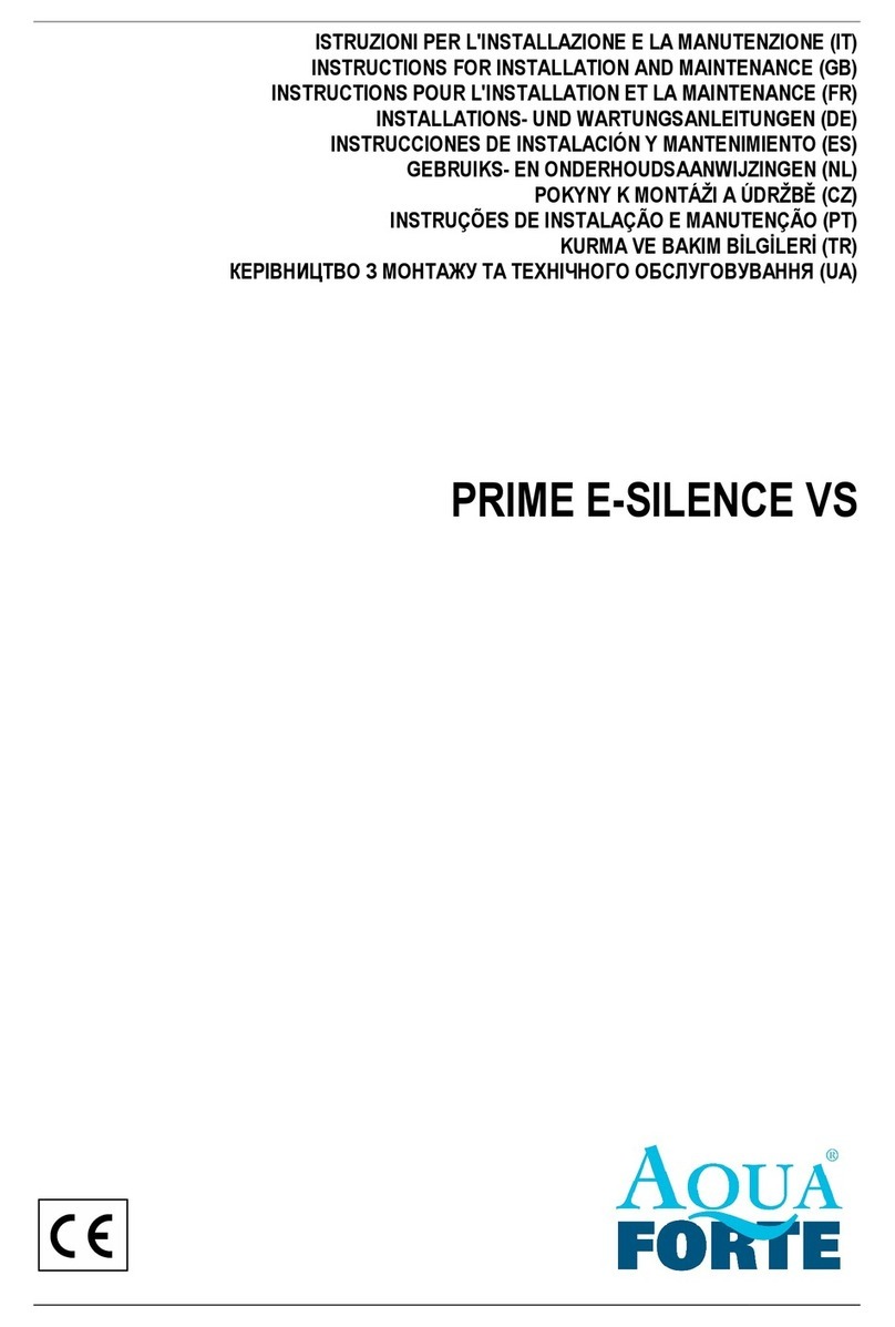 AQUA FORTE PRIME E-SILENCE VS Instruction for installation and maintenance