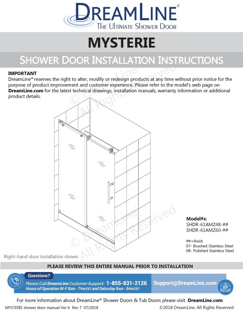 Dreamline MYSTERIE SHDR-61AMZ48 Series User manual