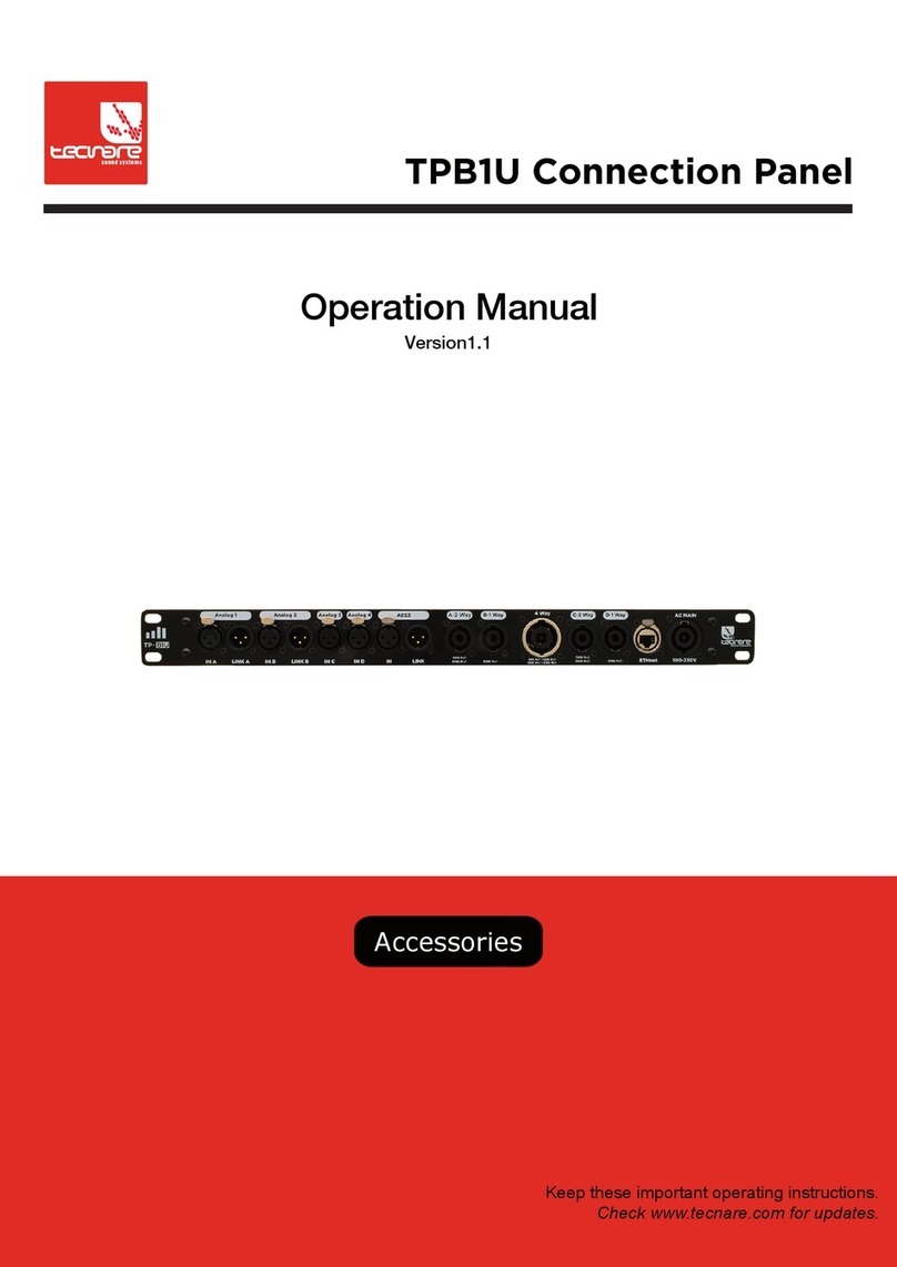 EXEL ACOUSTICS tecnare TPB1U Operation manual EXEL ACOUSTICS tecnare TPB1U Operation manual