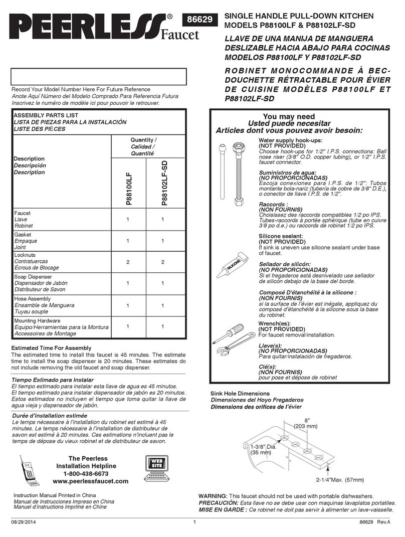 PEERLESS P88100LF User manual