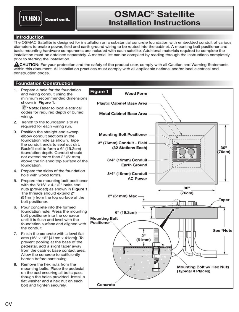 Toro OSMAC Satellite installation instructions