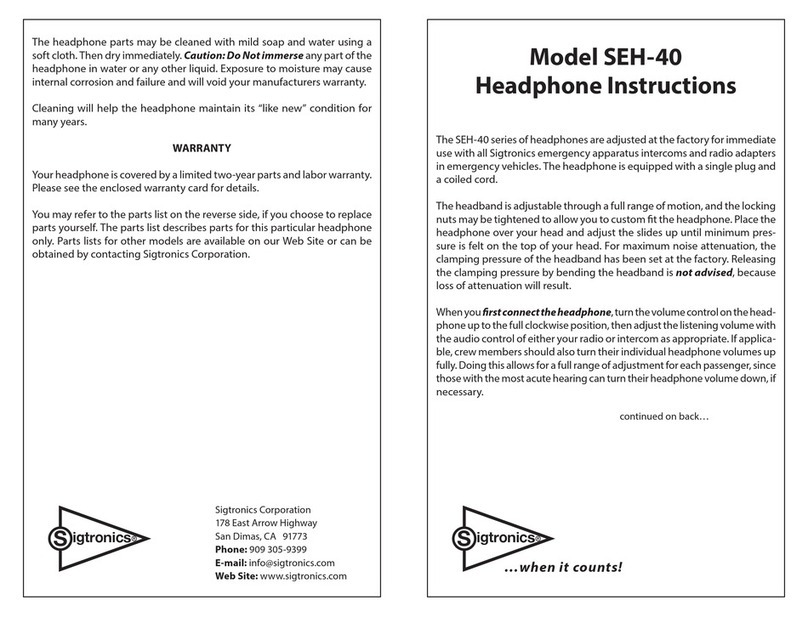 Sigtronics SEH-40 instructions