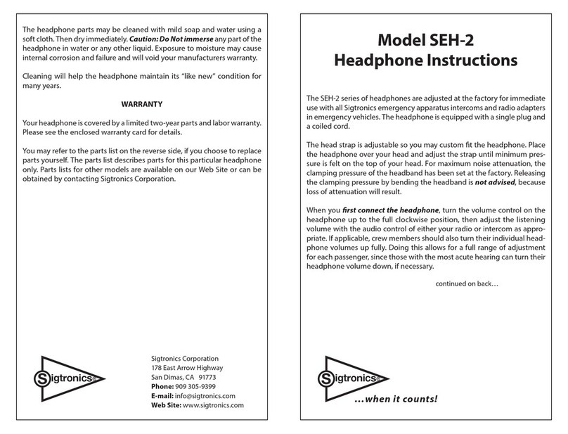 Sigtronics SEH-2 instructions