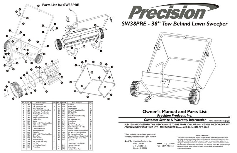 Precision SW38PRE Owner's manual and parts list