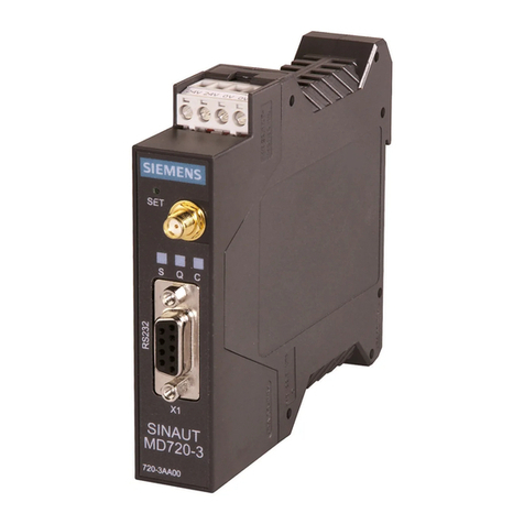 Siemens SINAUT MD720-3 User manual Siemens SINAUT MD720-3 User manual