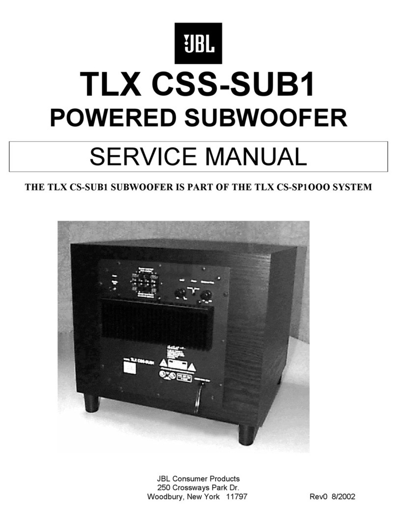 JBL TLX CSS-SUB1 Service manual