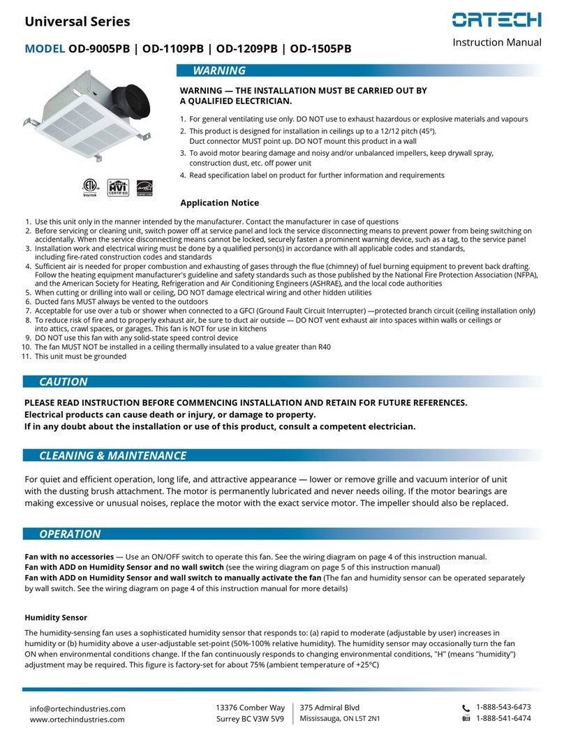 Ortech Universal Series instruction manual