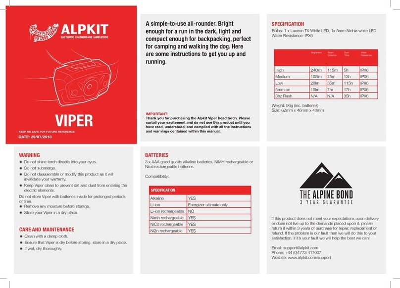 Alpkit Viper quick start guide