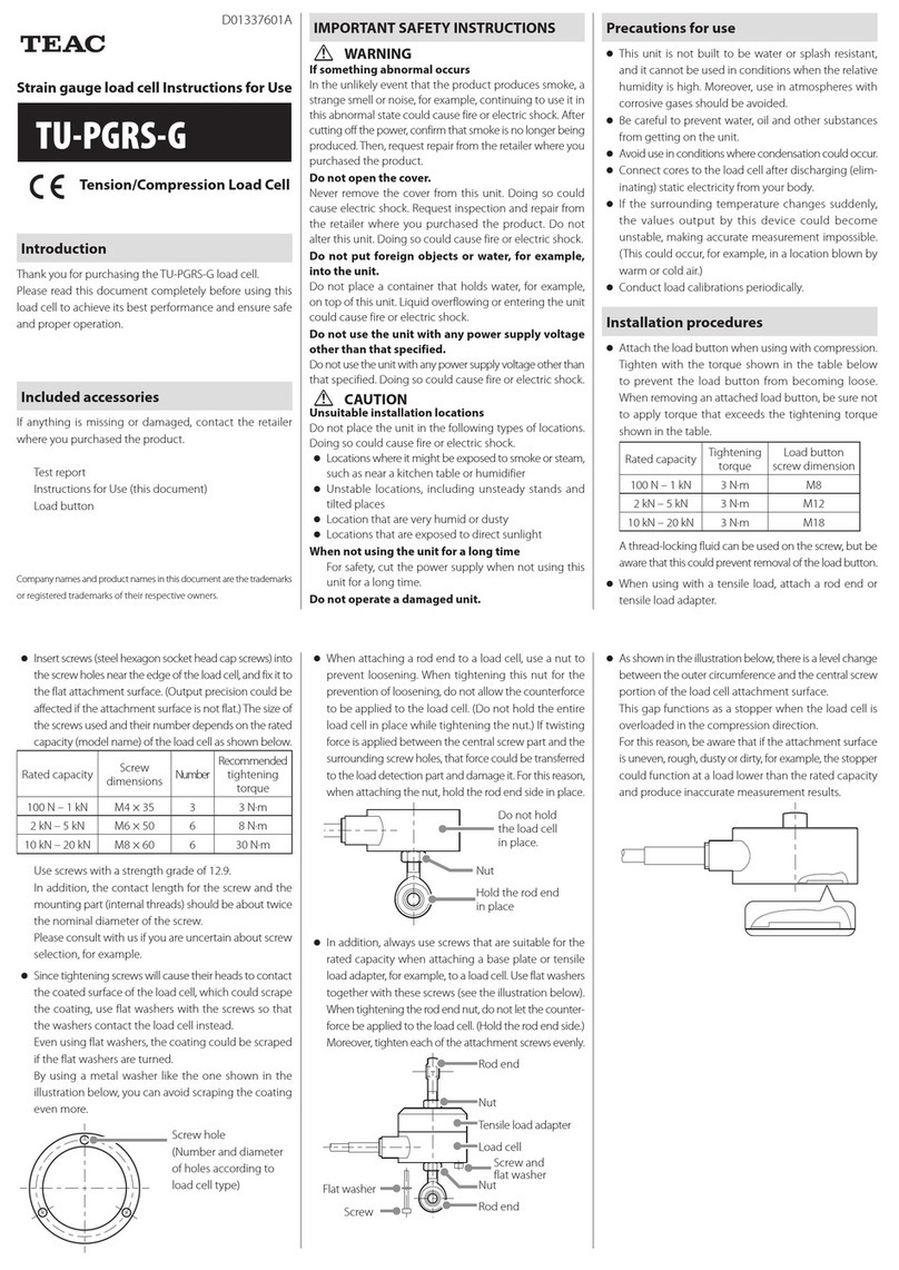 Teac TU-PGRS-G Instructions for use