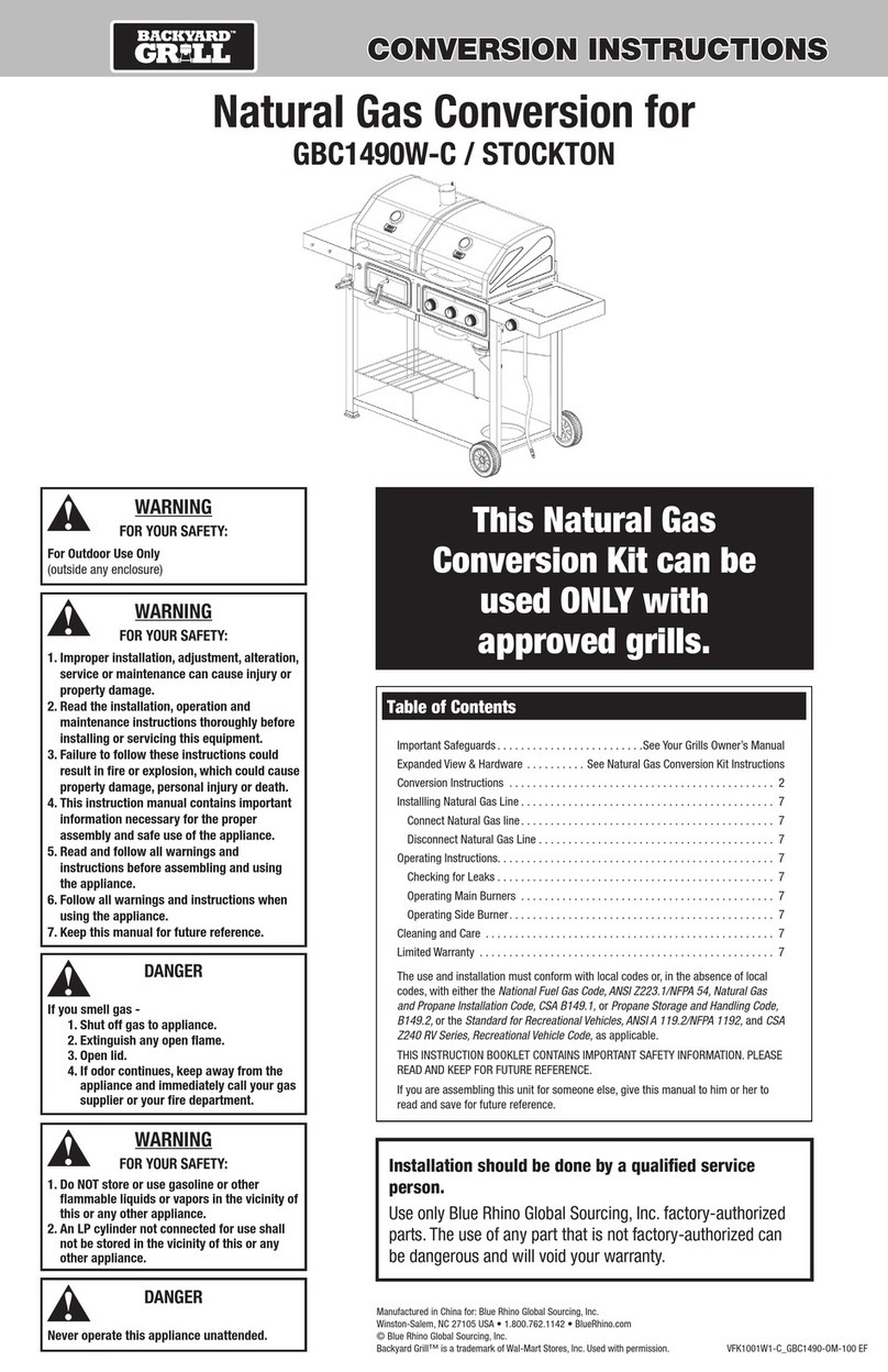 BackyardGrill VFK1000W-C Conversion instructions