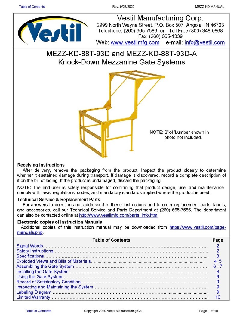 Vestil MEZZ-KD-88T-93D manual