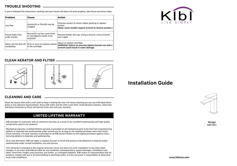 KIBI Mirage KBF1001 installation guide KIBI Mirage KBF1001 installation guide