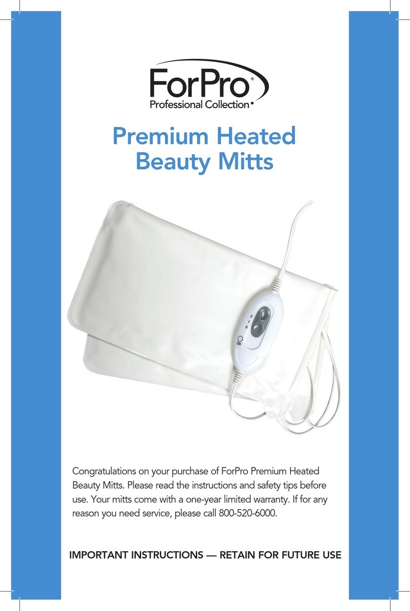ForPro Premium Heated Beauty Mitts Important instructions