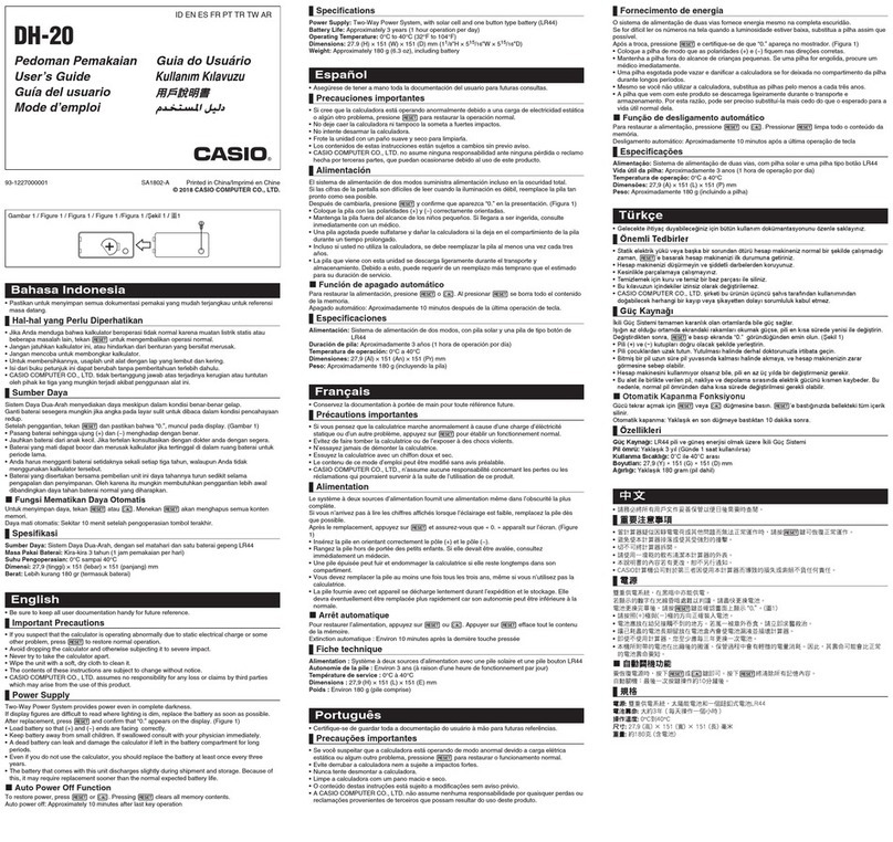 Casio DH-20 User manual
