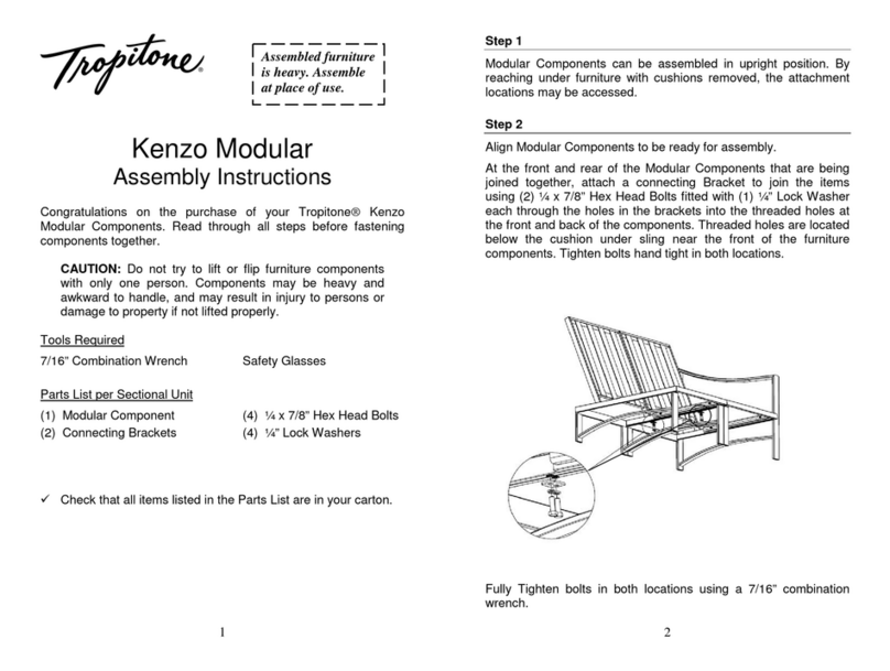 tropitone Kenzo Series Assembly instructions