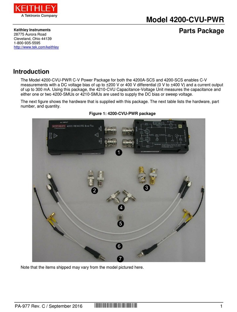 Tektronix KEITHLEY 4200-CVU-PWR quick start guide