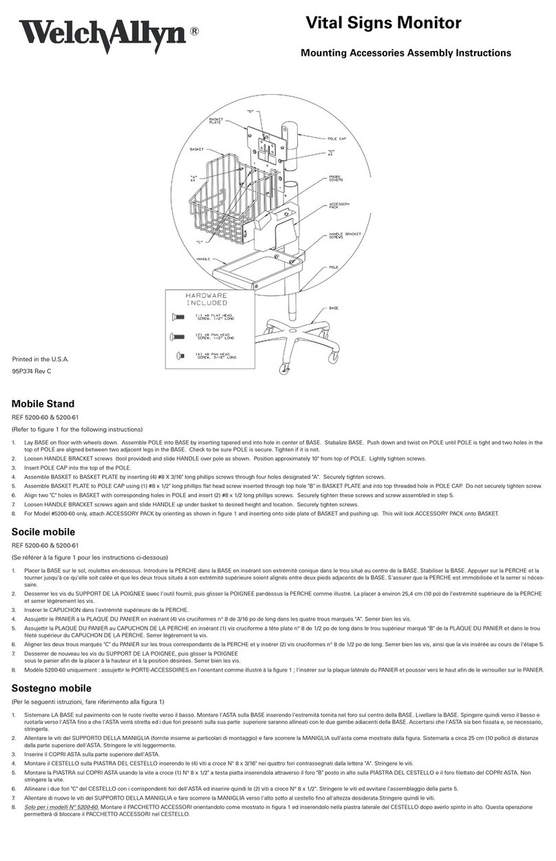 Welch Allyn 5200-60 Assembly instructions