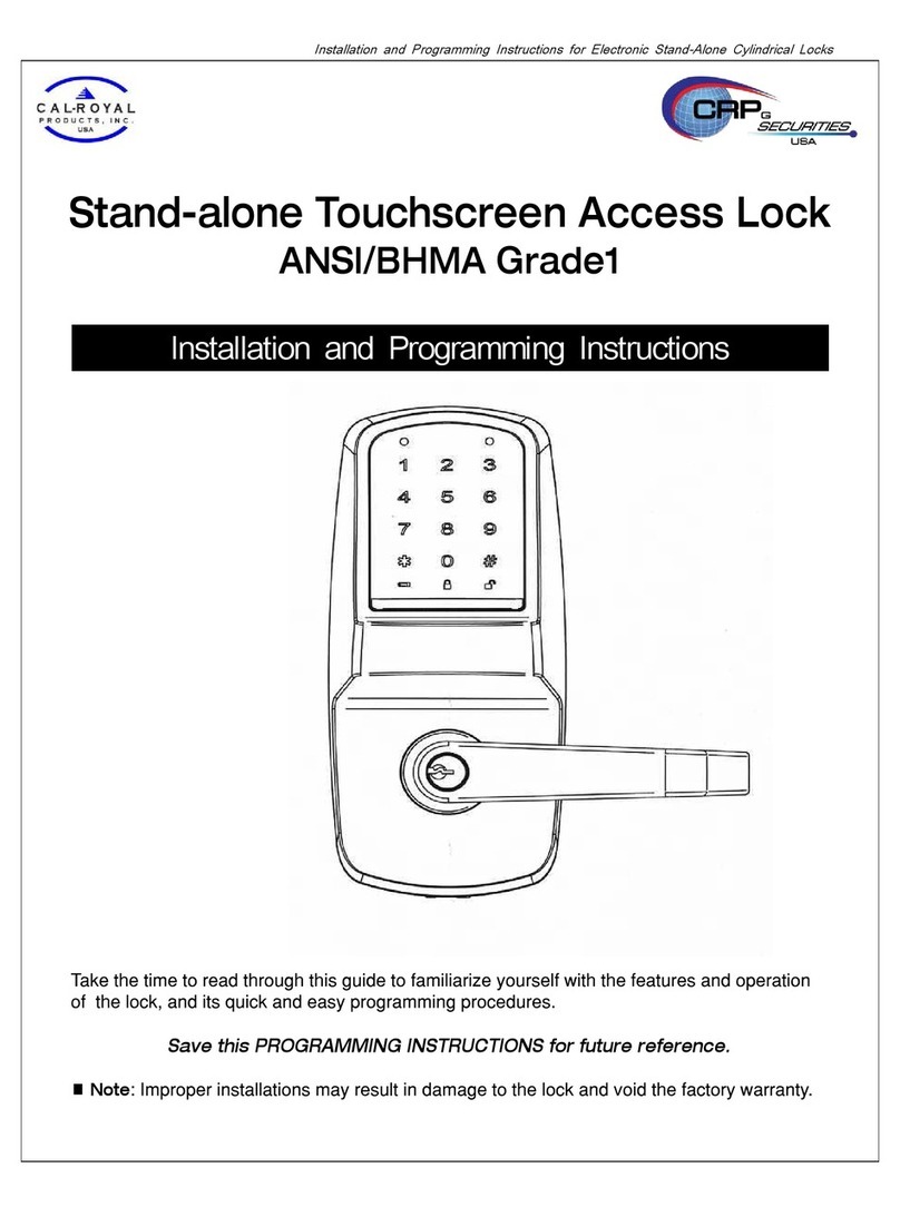 CRP Securities CAL-ROYAL Grade1 Installation and programming instructions