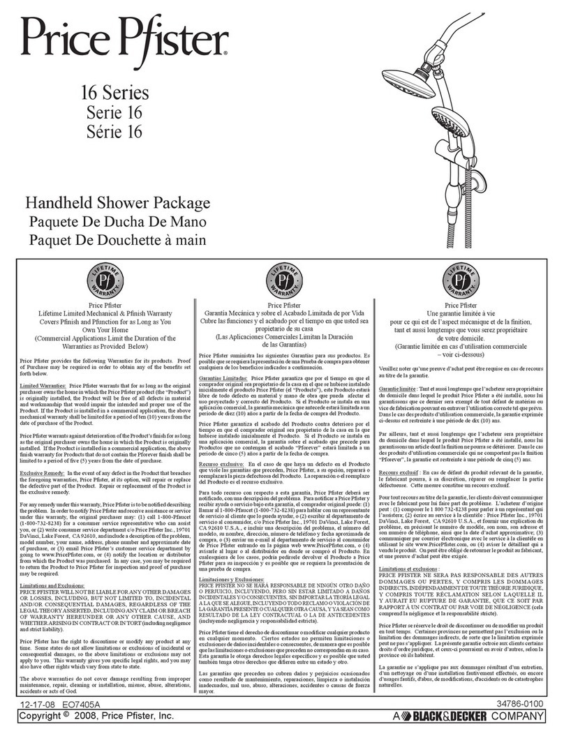 Black & Decker Price Pfister 16 Series manual