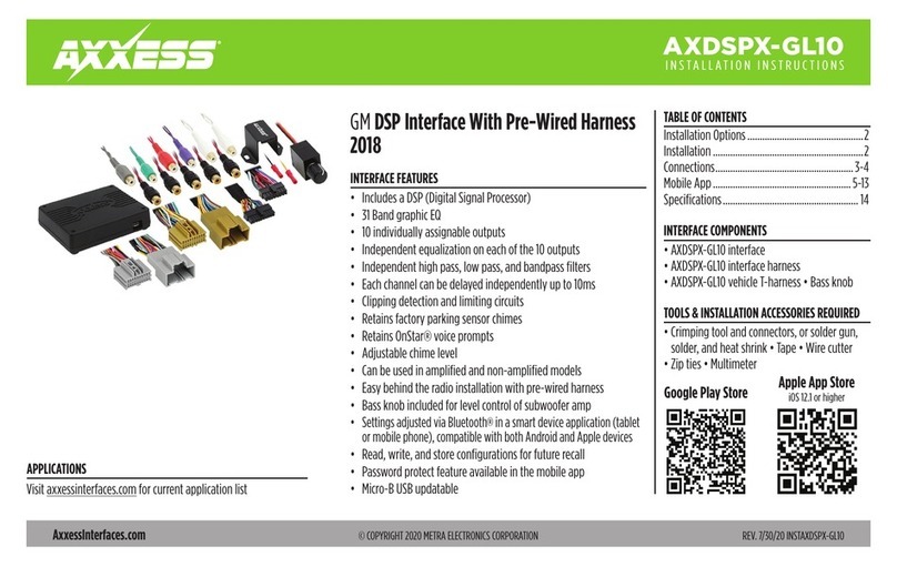 Axxess AXDSPX-GL10 User manual Axxess AXDSPX-GL10 User manual