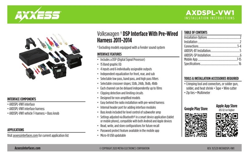 Axxess AXDSPL-VW1 User manual Axxess AXDSPL-VW1 User manual