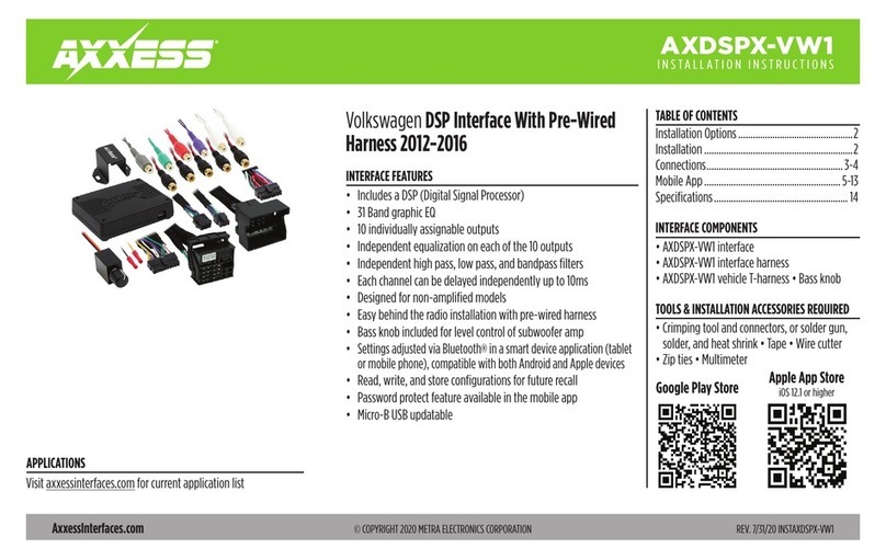 Axxess AXDSPX-VW1 User manual Axxess AXDSPX-VW1 User manual