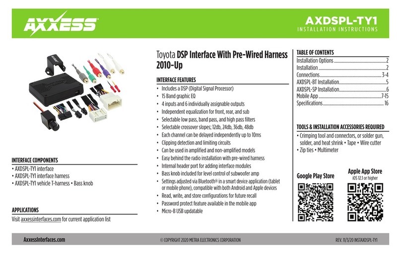 Axxess AXDSPL-TY1 User manual Axxess AXDSPL-TY1 User manual