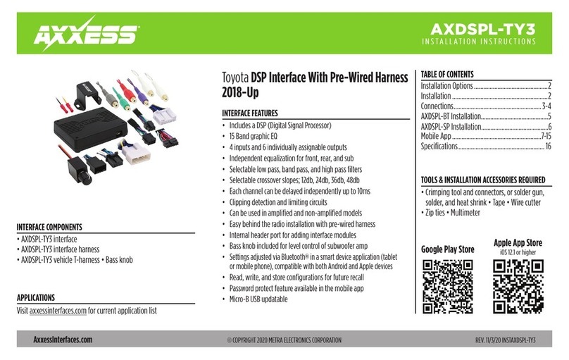Axxess AXDSPL-TY3 User manual Axxess AXDSPL-TY3 User manual